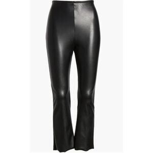 Commando women’s black Faux Leather Flare Crop legging size small slimming